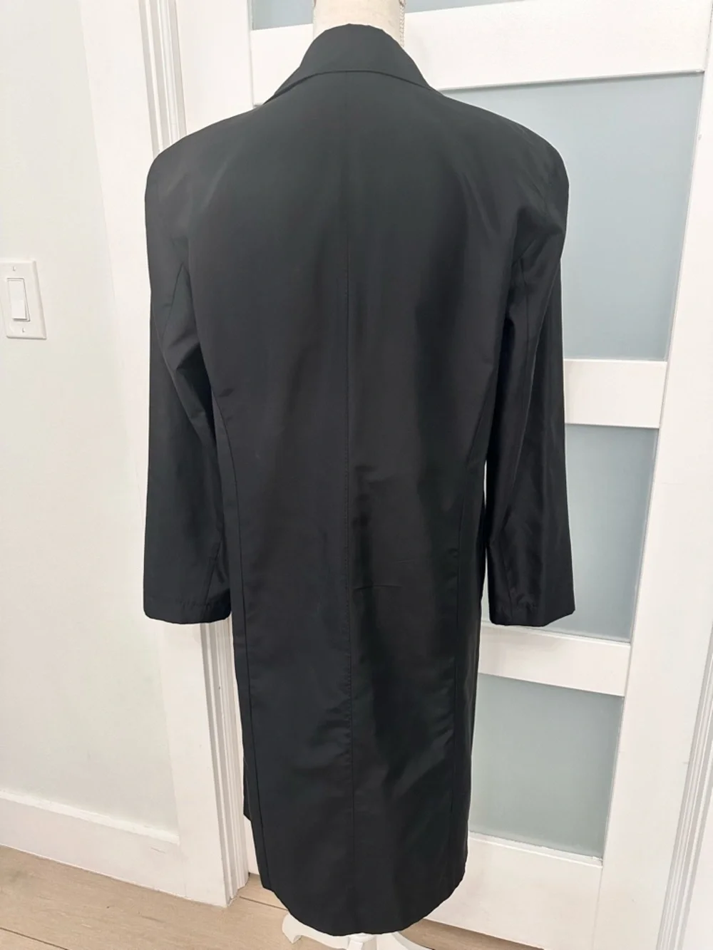 Vtg Cerruti 1881 Women’s Silk Blend Black Long Duster Open Front SZ 8 Designer